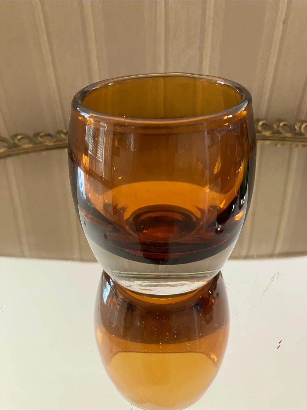 Crate & Barrel 4 Glass Voltive Candle Holders. Heavy Base, Made in Poland